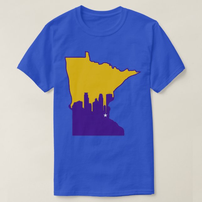 Camiseta Skyline Vikings no Estado de Minnesota (Frente do Design)