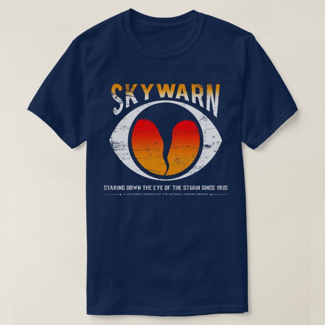 Camiseta Skywarn angustiado também disponível como não angu (Frente do Design)