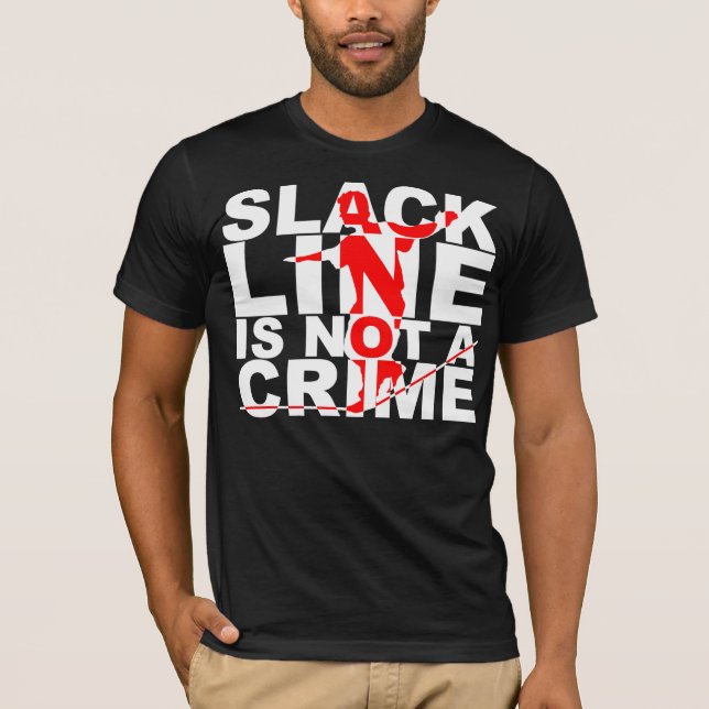 Camiseta Slack Line Não É Crime (Frente)