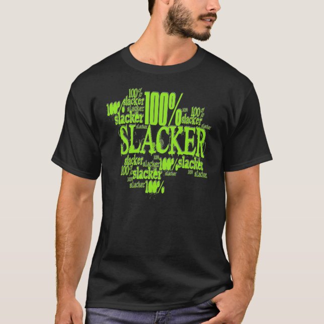 Camiseta Slacker de 100% - t-shirt escuro básico (Frente)