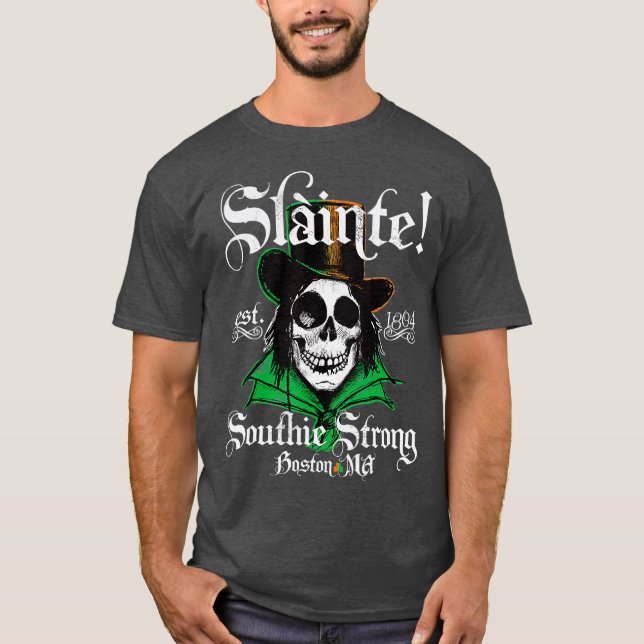 Camiseta Slainte Boston Irish Southie St Patricks Day (Frente)