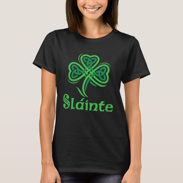 Camiseta Slainte Irish Chee Good Health Dia de São Patrício (Frente)