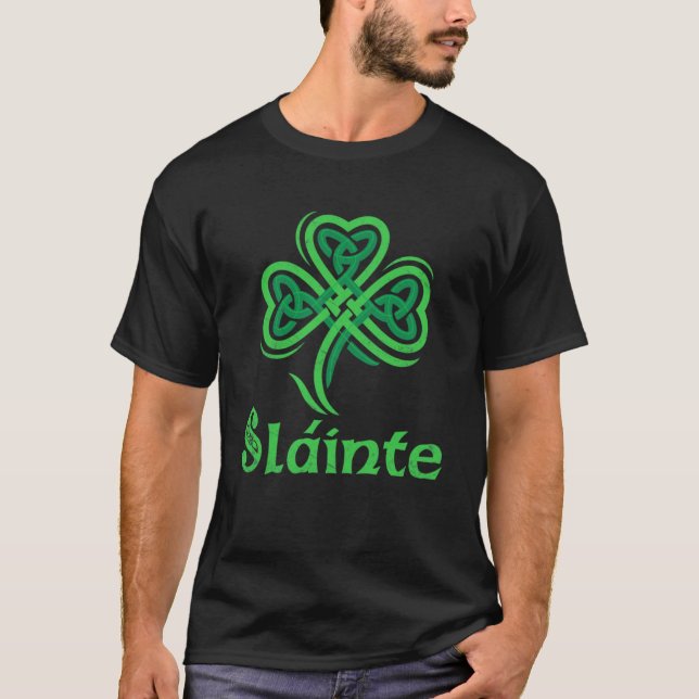 Camiseta Slainte Irish Chee Good Health Dia de São Patrício (Frente)