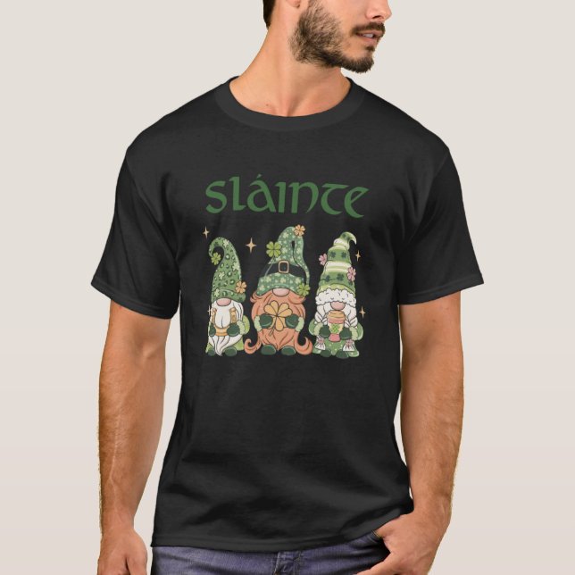 Camiseta Slainte Irish Chee Good Health Gnomos Paddys Rua (Frente)