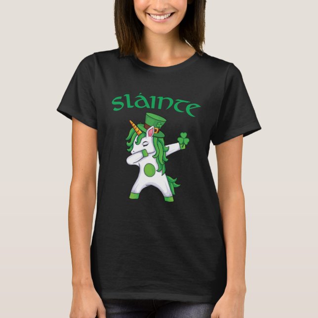 Camiseta Slainte Irish Chee Good Health Rua Paddys dabbing (Frente)