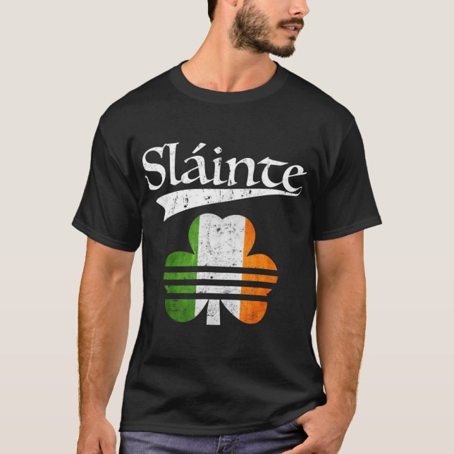 Camiseta Slainte Irish T Shirt Dia de São Patrício Ireland  (Frente)
