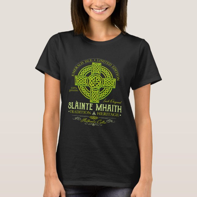 Camiseta Slàinte Mhaith Celtic Knot Cross Irish Original Gr (Frente)
