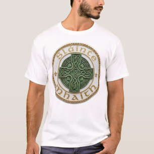 Camiseta Sláinte Mhaith Nó Celtaí - Branco e Dourado