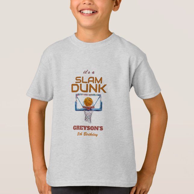 Camiseta Slam Dunk Basketball Any Age Birthday (Frente)
