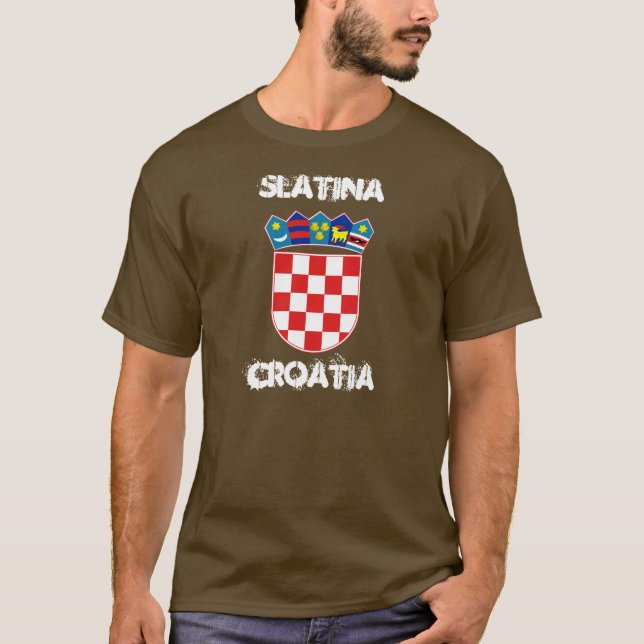 Camiseta Slatina, Croácia com casaco de armas (Frente)