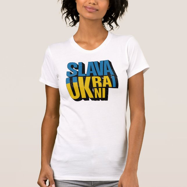 Camiseta Slava Ucraniano, Design do Orgulho Ucraniano (Frente)