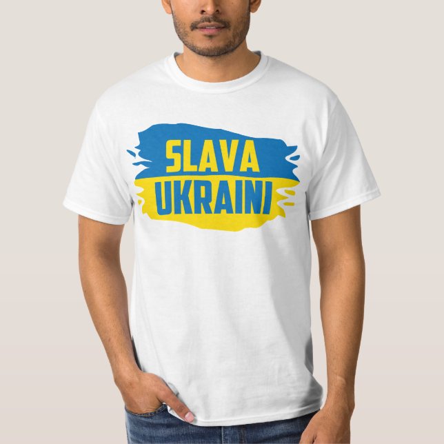 Camiseta Slava Ucraniano, Glória à Ucrânia T-Shirt (Frente)