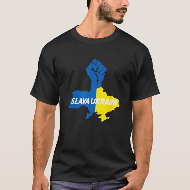 Camiseta Slava Ucraniano Solidariedade (Frente)