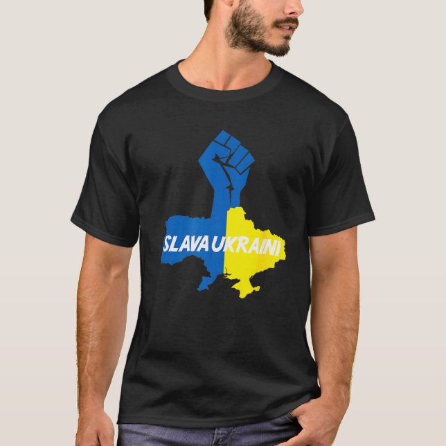 Camiseta Slava Ucraniano Solidariedade (Frente)