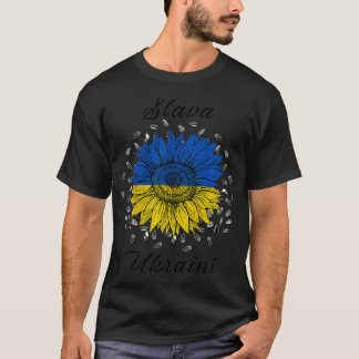Camiseta Slava Ucri Girassol I Sentado Com A Bandeira Da Uc