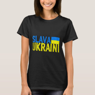 Camiseta Slava Ukraini Bandeira da Ucrânia Cores Desgastada