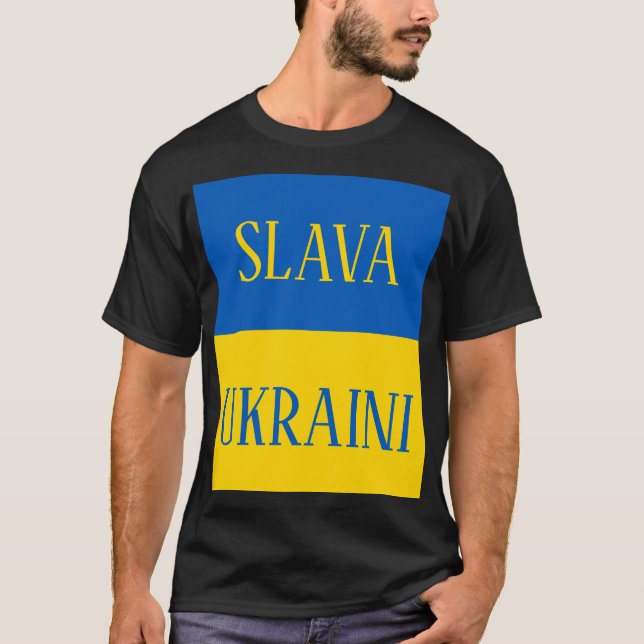 Camiseta Slava Ukraini Glory to Ukraine flag (Frente)