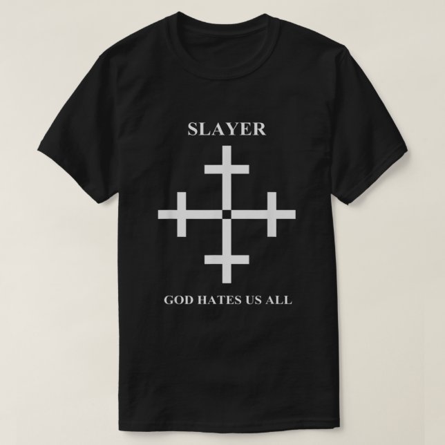Camiseta Slayer  God Hates Us All Cross  (Frente do Design)