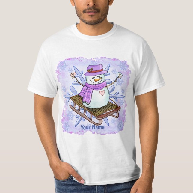 Camiseta Sled Snowman (Frente)