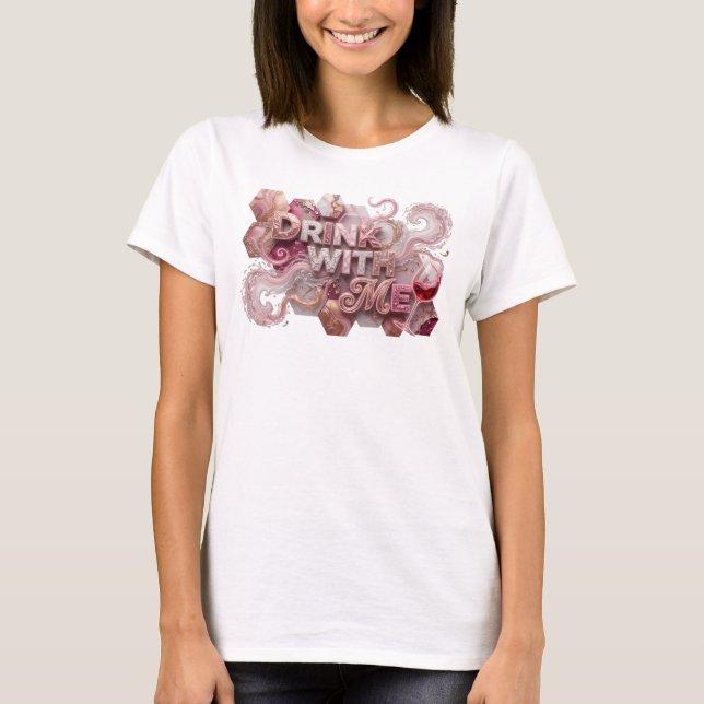 Camiseta Sleek Pink BEBAM COMIGO Statement (Frente)