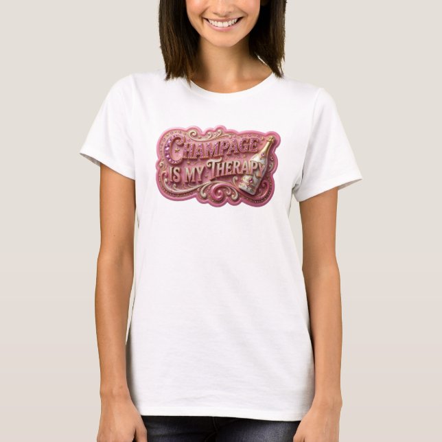 Camiseta Sleek Red CHAMPAGNE É MINHA TERAPIA State (Frente)