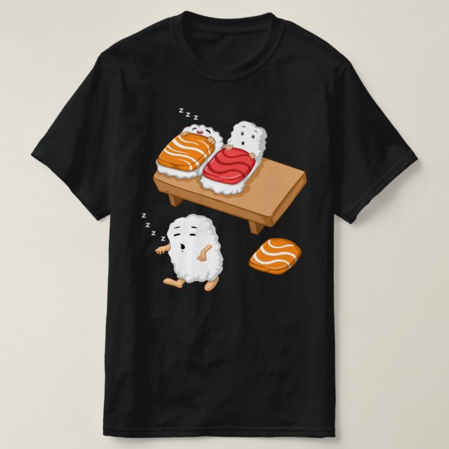 Camiseta Sleep Walking Sushi Japonês Foodie (Frente do Design)