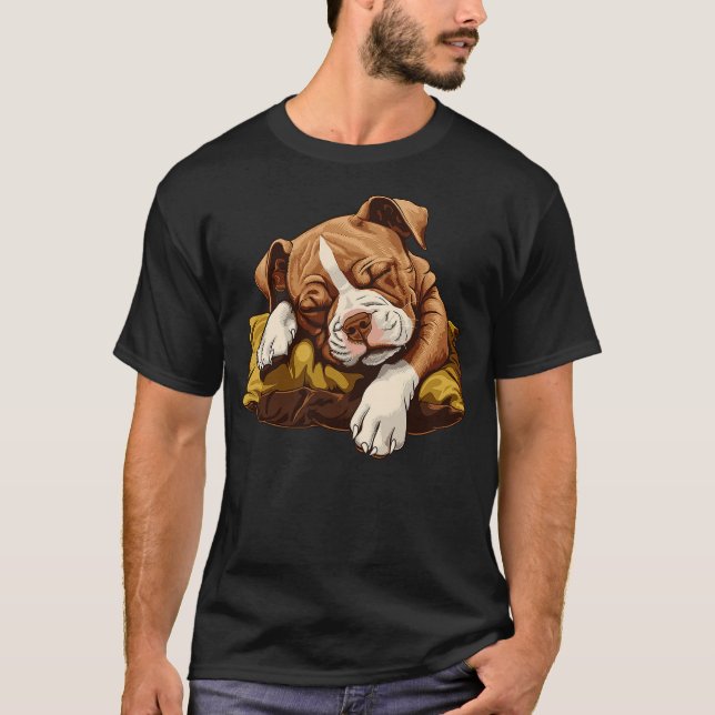 Camiseta Sleeping American Staffordshire Terrier Puppy (Frente)