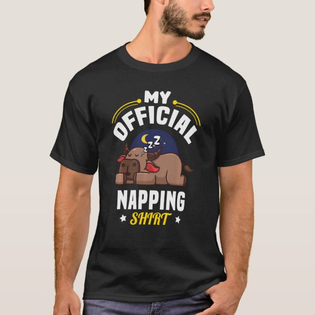 Camiseta Sleeping Cat Lover  Official Napping Pajamas (Frente)