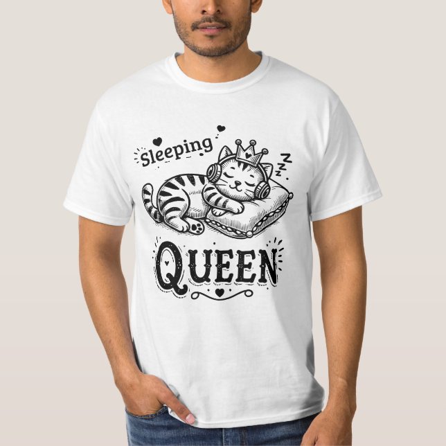 Camiseta Sleeping Queen– Katzen Schlaf (Frente)