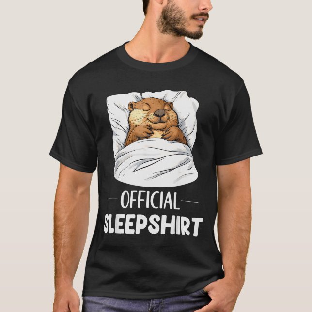 Camiseta Sleepshirt Cute Sleeng Beaver Animal Lover Pajama  (Frente)