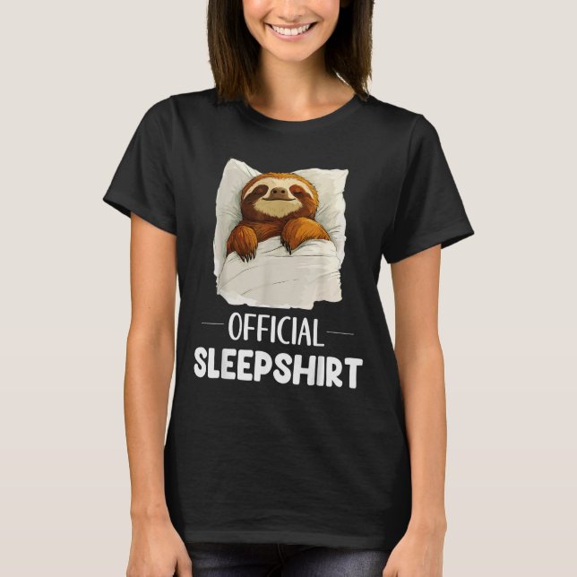 Camiseta Sleepshirt Cute Sleeng Sloth Animal Lovers Pajama  (Frente)