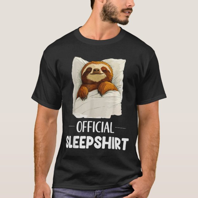 Camiseta Sleepshirt Cute Sleeng Sloth Animal Lovers Pajama  (Frente)