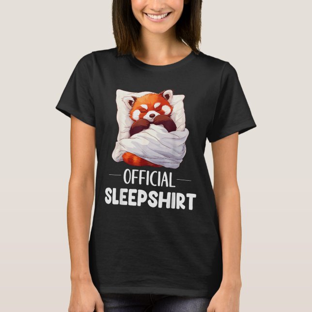 Camiseta Sleepshirt Sleeng Red Panda Animal Lovers Pajama  (Frente)