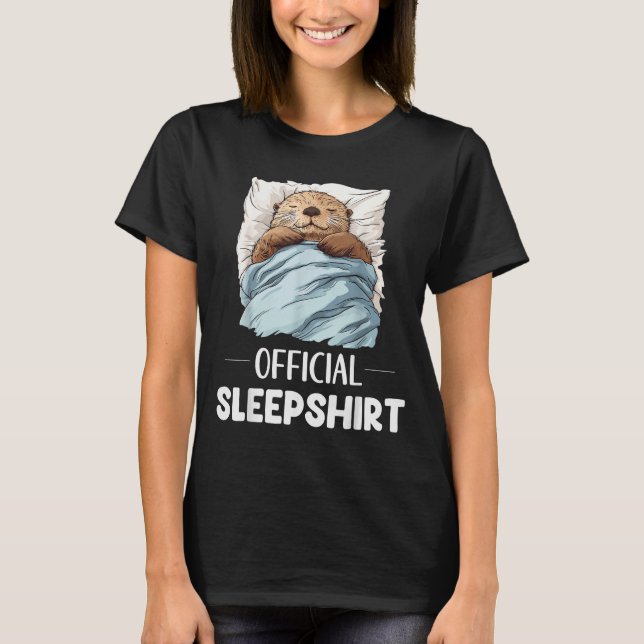 Camiseta Sleepshirt Sleeng Sea Otter Animal Lovers Pajama  (Frente)