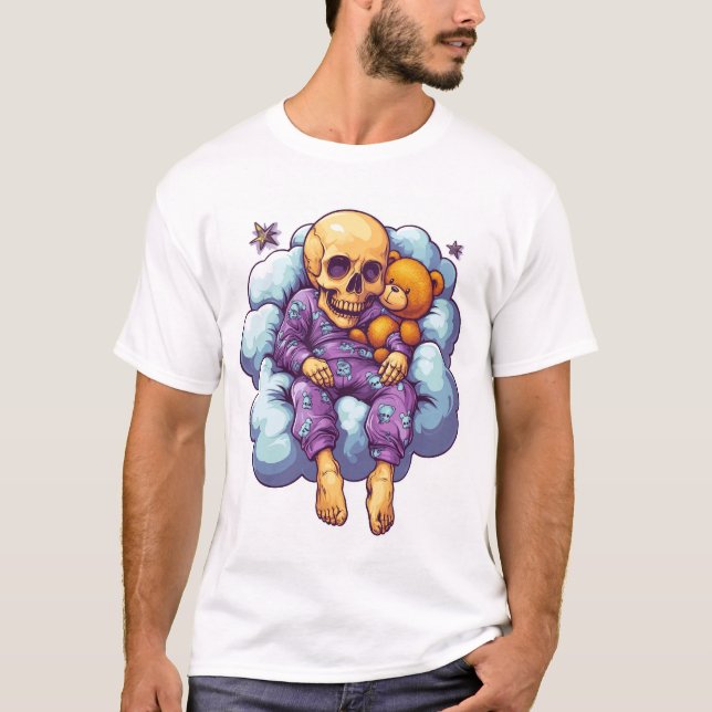 Camiseta Sleepy Bones � Cute & Funny Bedtime Skull (Frente)