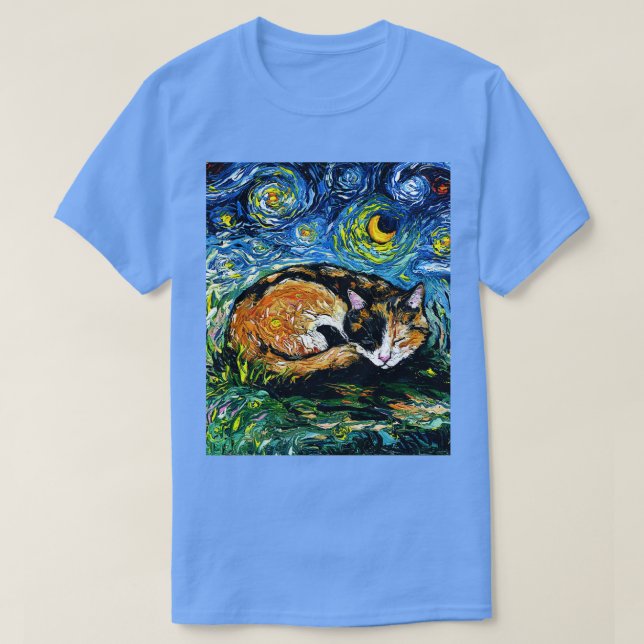 Camiseta Sleepy Calico Night (Frente do Design)