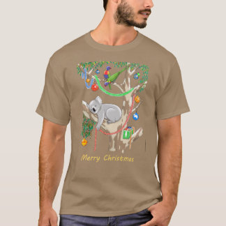 Camiseta Sleepy Christmas Koala and Lorikeets