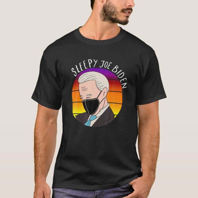 Camiseta Sleepy Joe Biden Vestindo Mask Funny Meme Biden Sl (Frente)