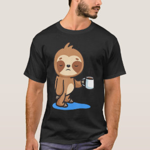 Camiseta Sleepy Sloth com café Nope hoje não