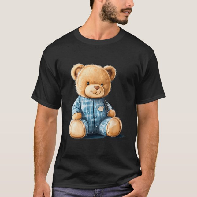Camiseta Sleepy Teddy Bear In Cute Pajama Outfit  (Frente)