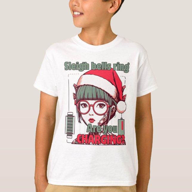 Camiseta Sleigh Bells Ring, Você Está Carregando? (Frente)