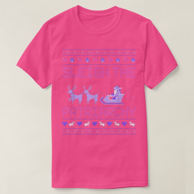 Camiseta Sleigh, O Feminismo Patriarcado Meme Feio (Frente do Design)