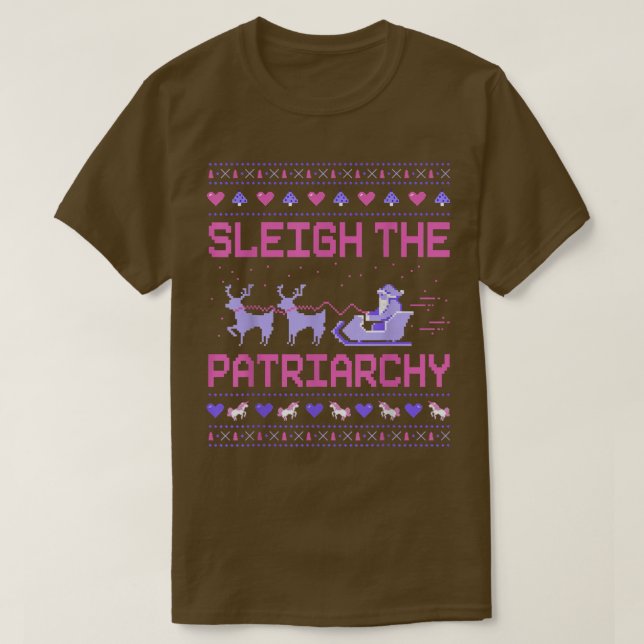 Camiseta Sleigh, O Feminismo Patriarcado Meme Feio (Frente do Design)