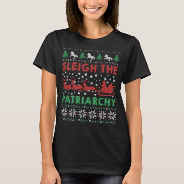 Camiseta Sleigh, O Feminismo Patriarcado Meme Feio (Frente)