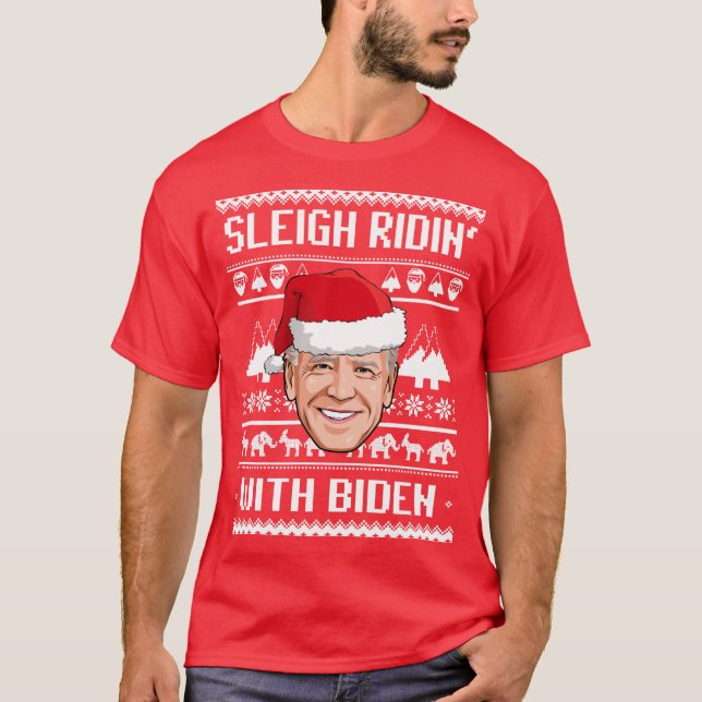 CAMISETA SLEIGH RIDIN' COM BIDEN (Frente)