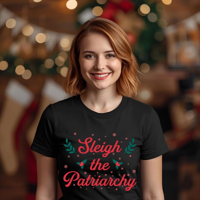 Camiseta Sleigh The Patriarchy Feminist Christmas (Criador carregado)