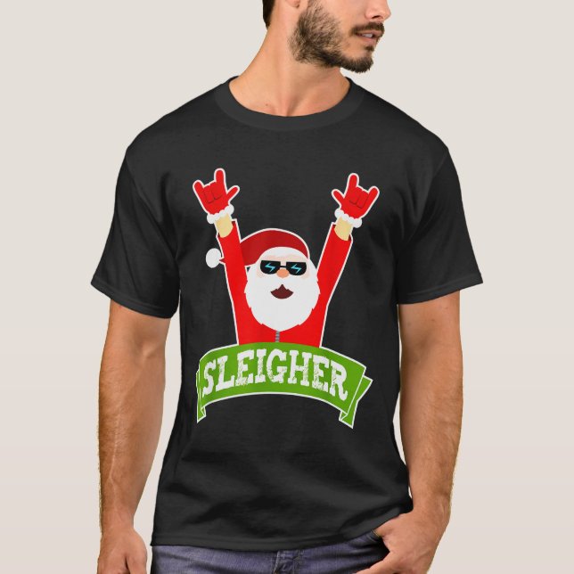 Camiseta Sleigher Ugly Sweater Heavy Metal Christmas Sweate (Frente)