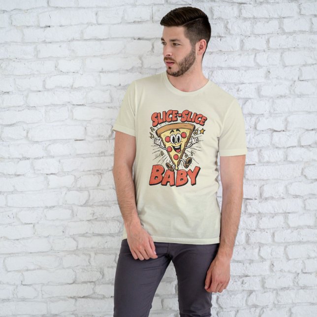 Camiseta Slice Slice Baby Funny Pizza Pun Retro 90s  (Criador carregado)