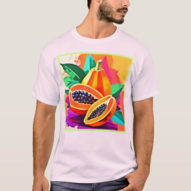 Camiseta Sliced Papaya Pop Art (Frente)