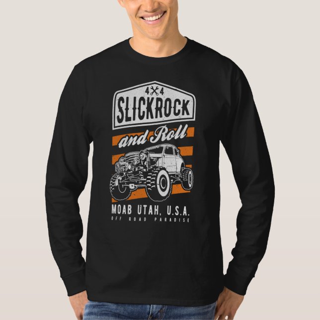 Camiseta Slickrock and Roll Moab Utah Offroad Rock Crawler  (Frente)